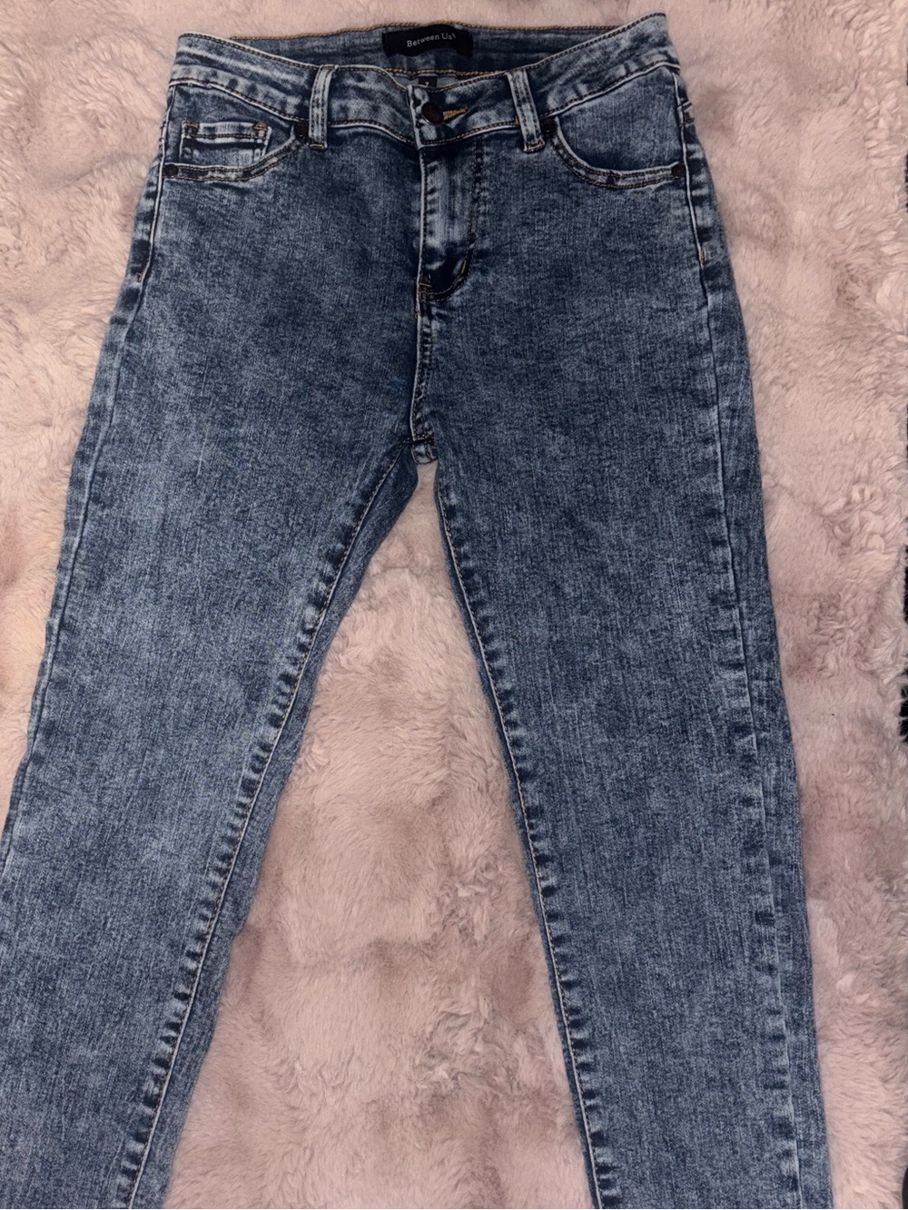 Women's High-Rise Skinny Jeans in Acid Wash Blue